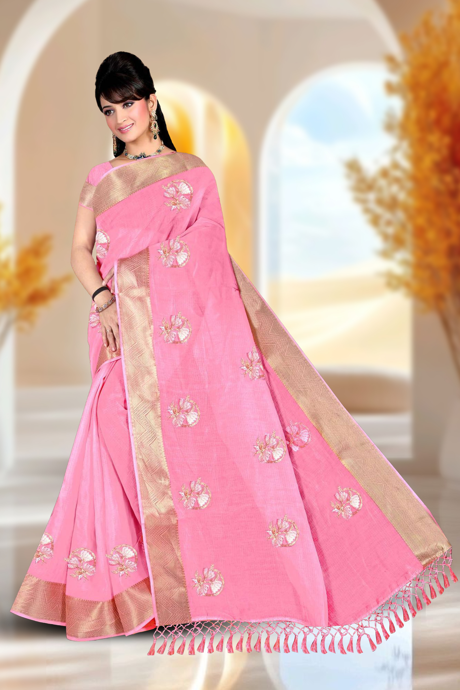 Cotton Saree With Un-Stitched Blouse